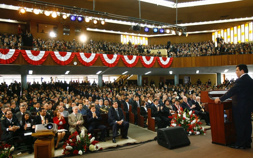 the president is giving a speech to the audience