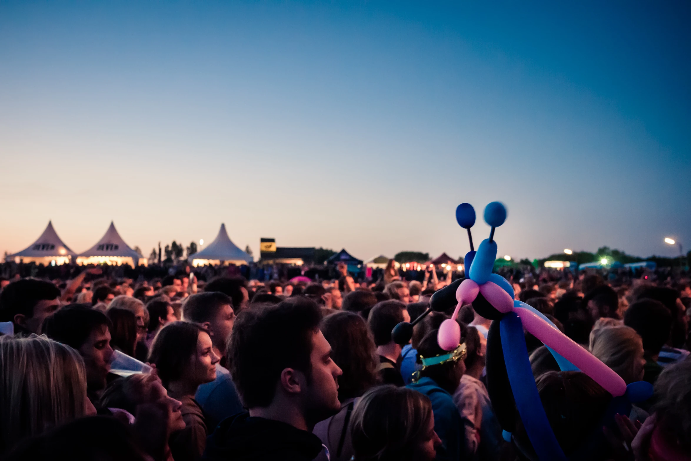 a large crowd is gathered at a festival