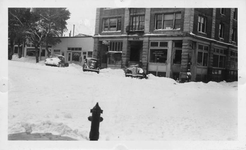 the old town streets are deep covered in snow