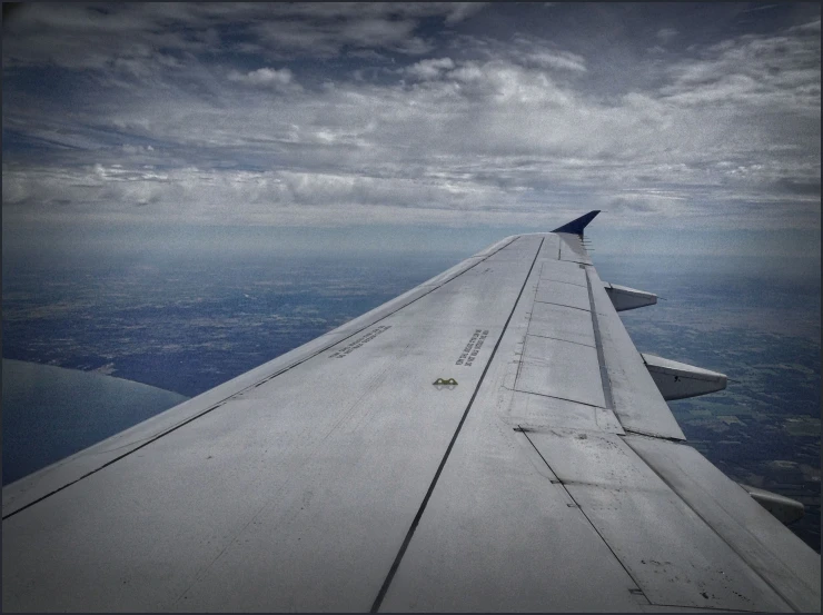 view from the window of an airplane in flight