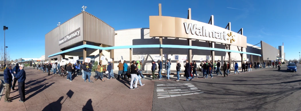 many people in line outside the building to see what is inside