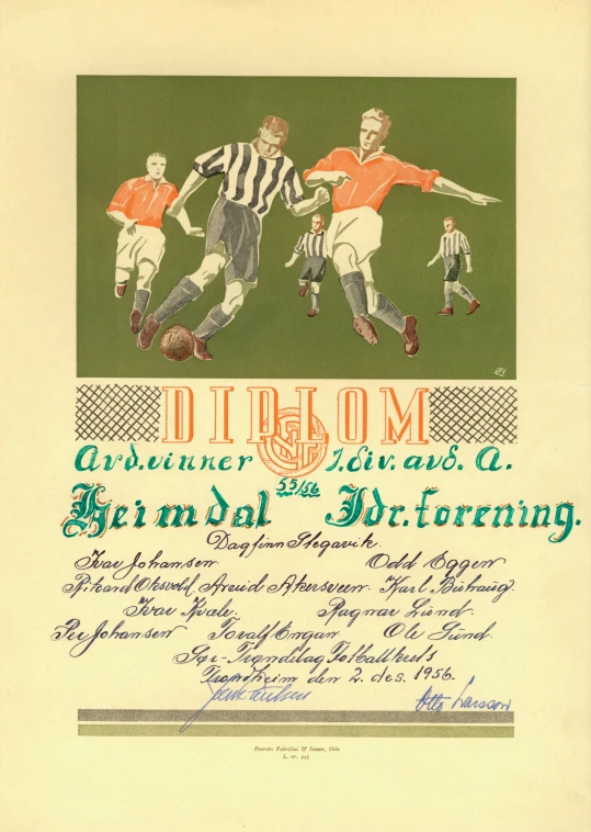 a book containing an old advertit for football