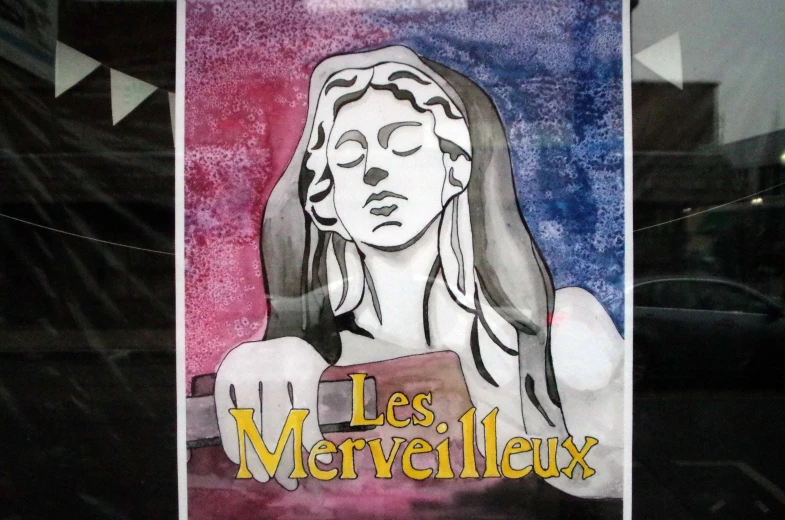 a sign in the window of a salon saying'les merveilles