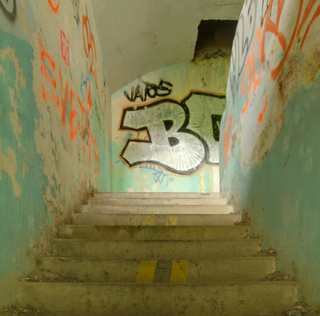 graffiti on the walls of an abandoned building