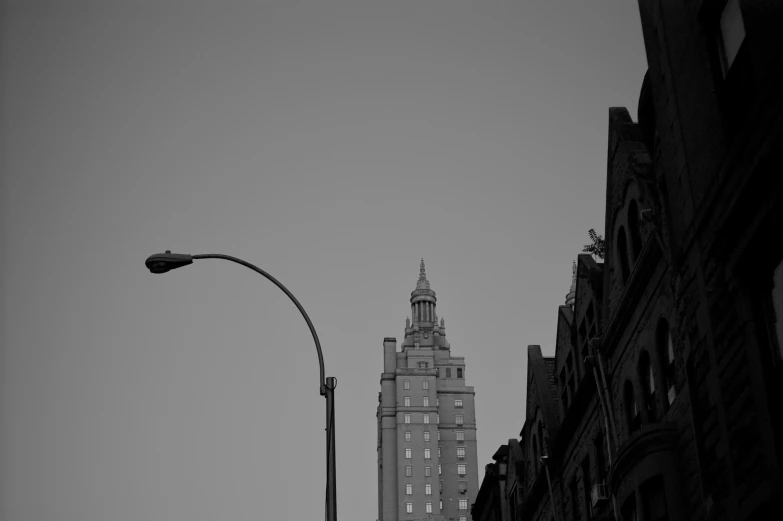 a building in the city with no clouds