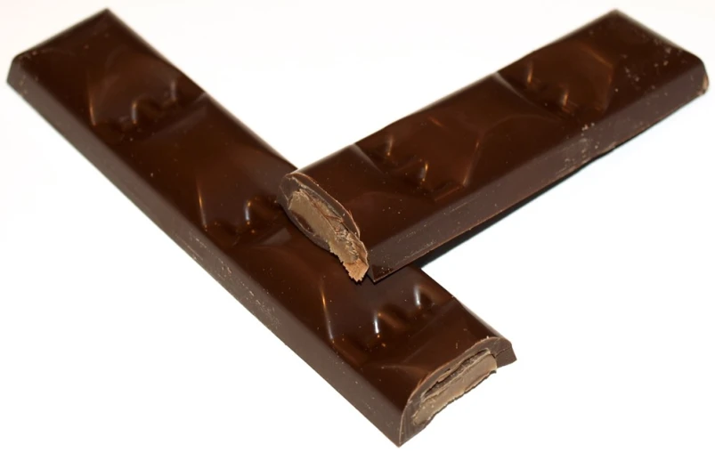 two chocolate bars are made from two pieces of chocolate