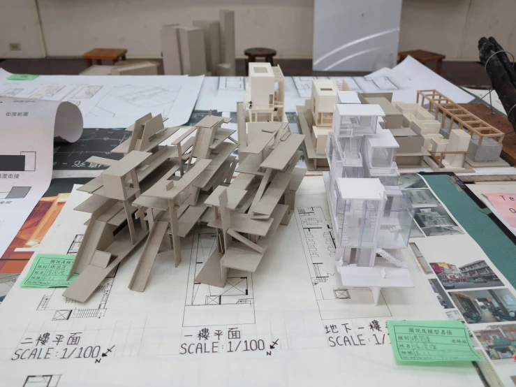 the architecture is laid out on a table