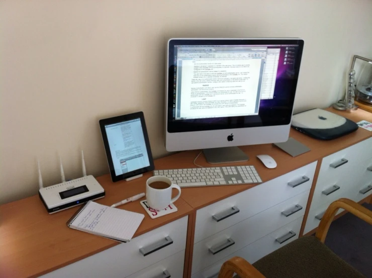 a desktop computer sitting on top of a desk