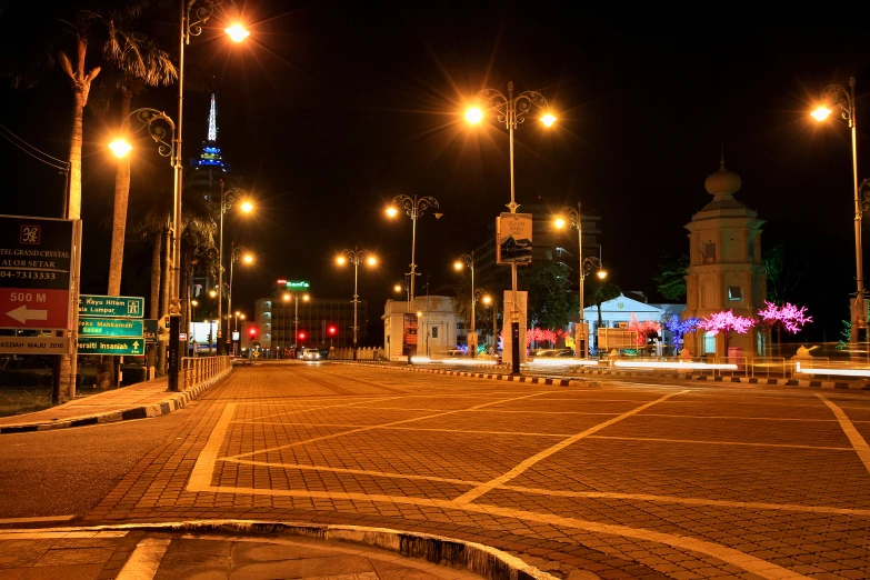 empty city street at night with no people