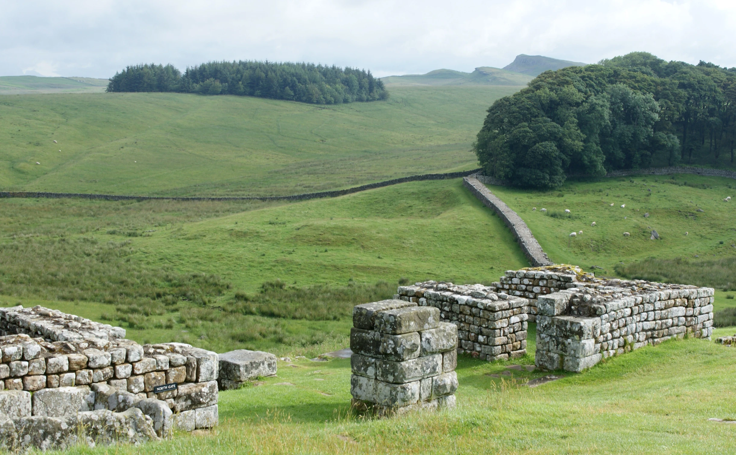 some kind of structure with a wall built into it