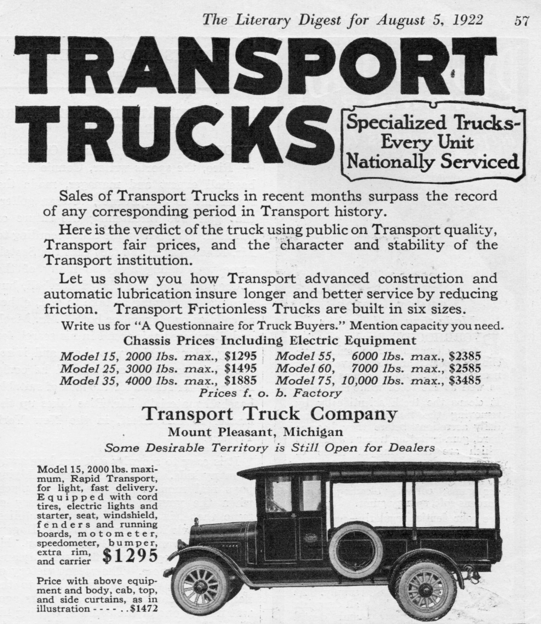 an advertit advertising a truck on sale in an old po