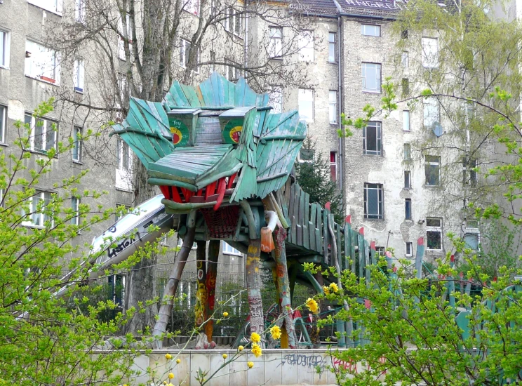 the park is full of playground equipment for children to play in