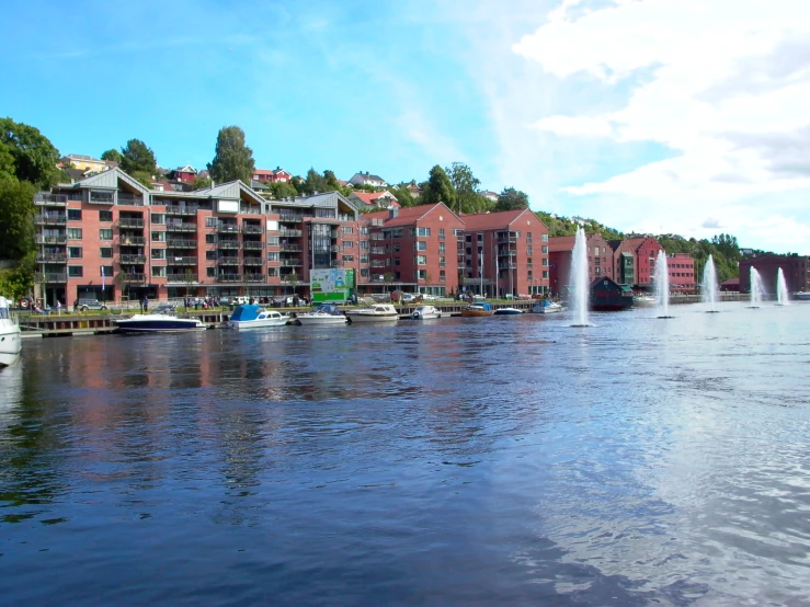 a body of water that is surrounded by buildings