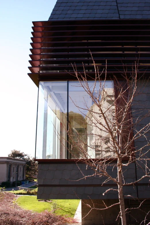 the window frames are opened on a modern house