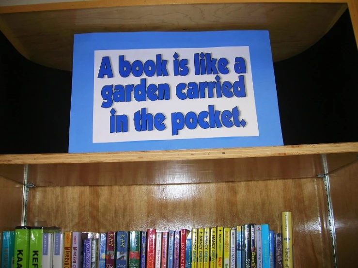 a book is like a garden camridged in the pocket