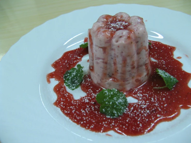 a plate with a very fancy dessert on top