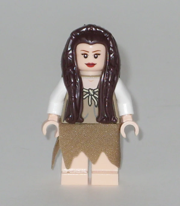 a close up of a lego woman with a skirt on