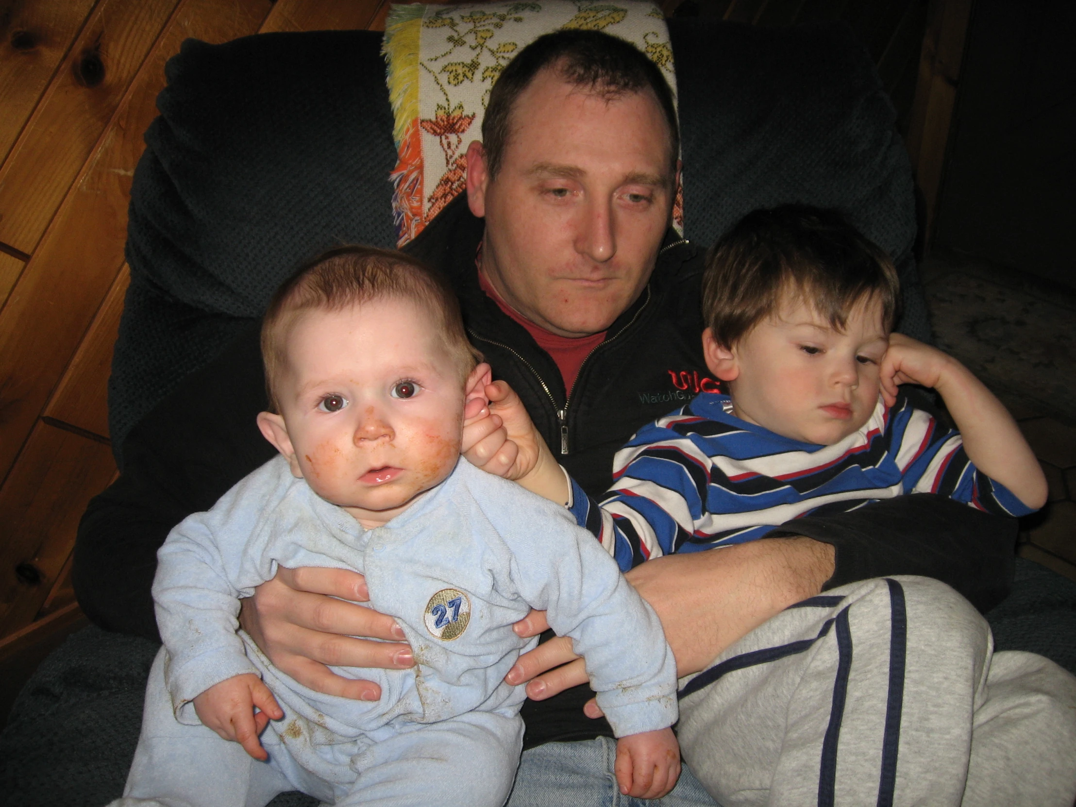 a man with two boys on his lap