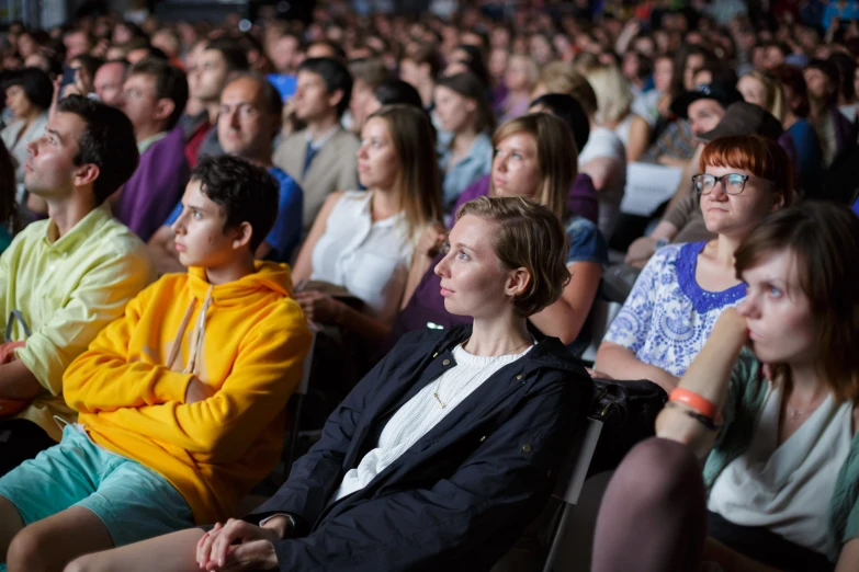 audience watching on stage at auditorium for presentation