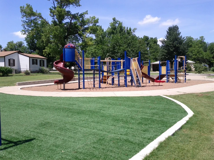 children's playground at the edge of the neighborhood