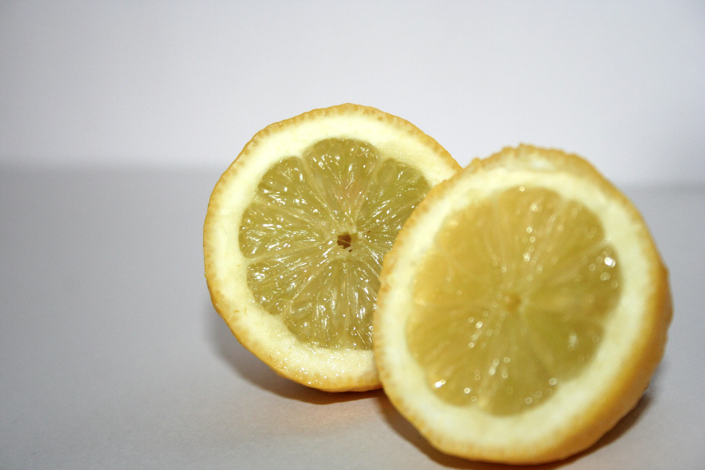 there is a lemon that is cut in half