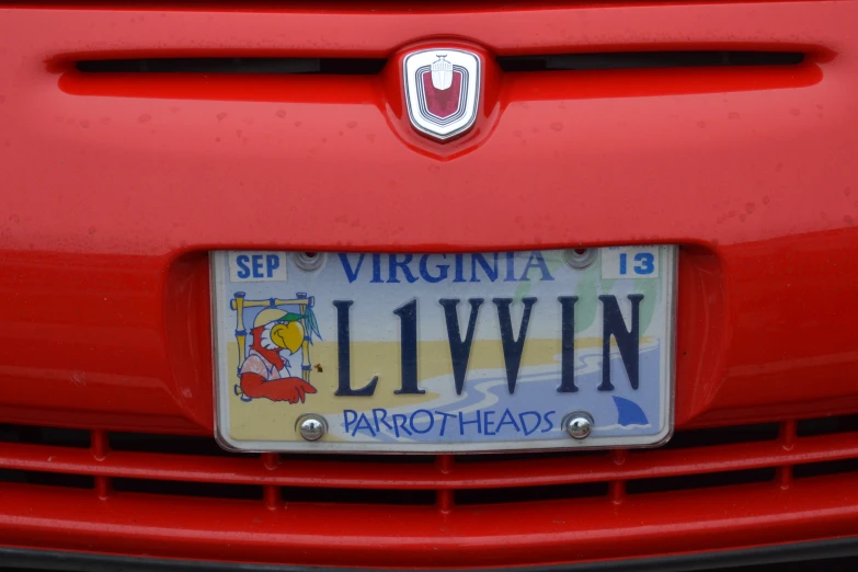 this license plate is on the front of a car
