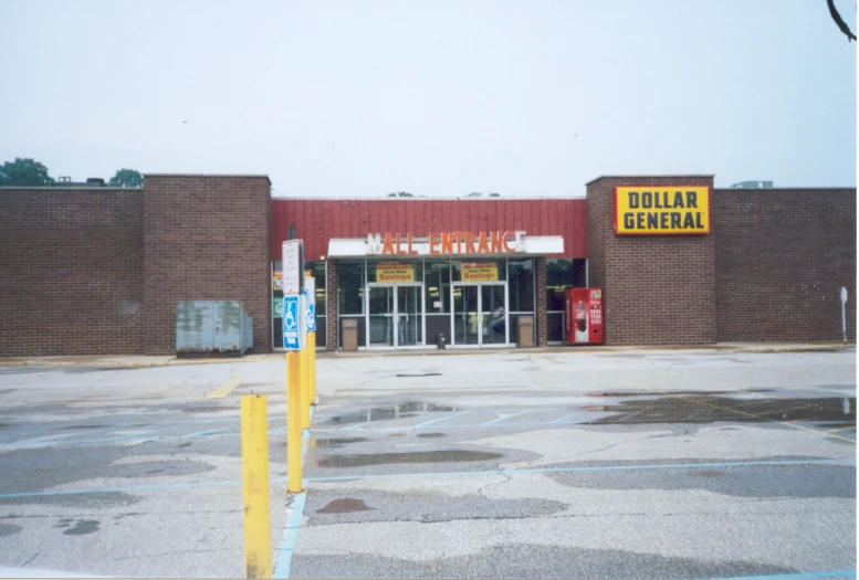 there is a dollar general store in the middle of the road