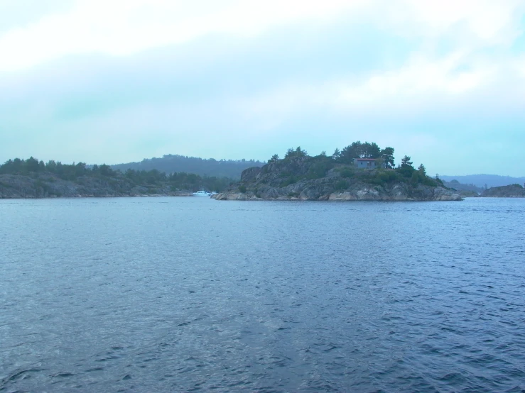 this is an image of a small island with several people