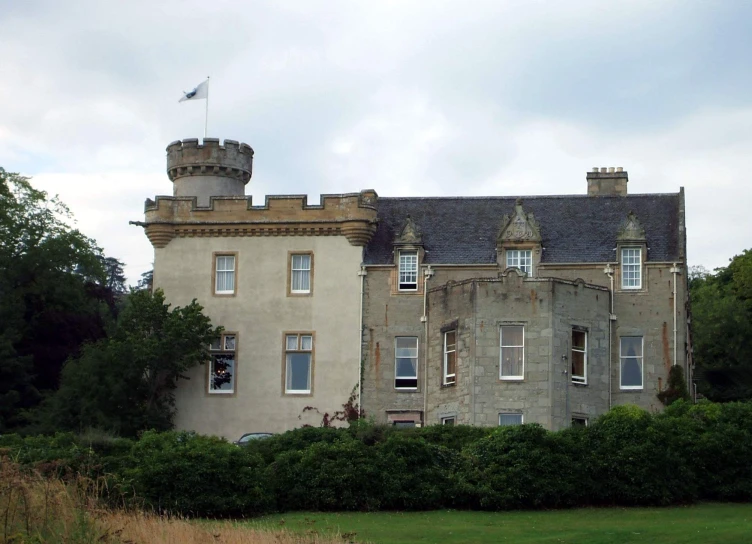 an old castle with a tall tower on top