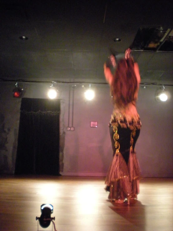 a belly dancer in a show on stage