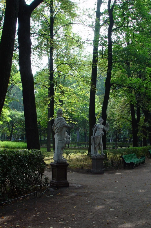 the statue is on display in the park