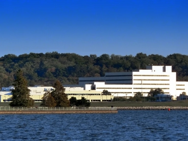 the building by the water has been viewed to other side