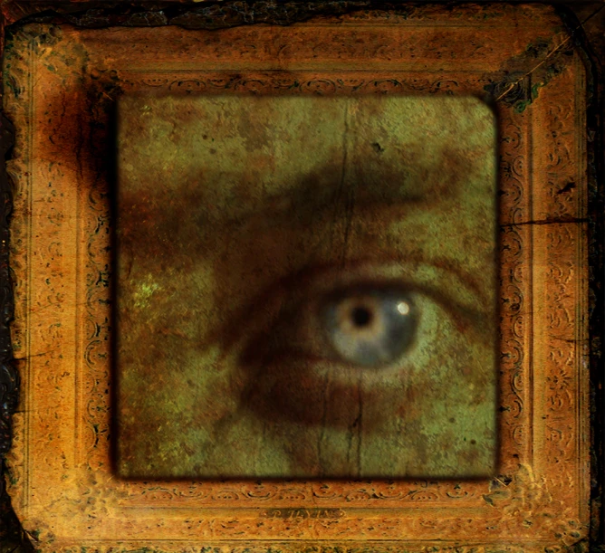 an artistic pograph with a square po of a man's eye