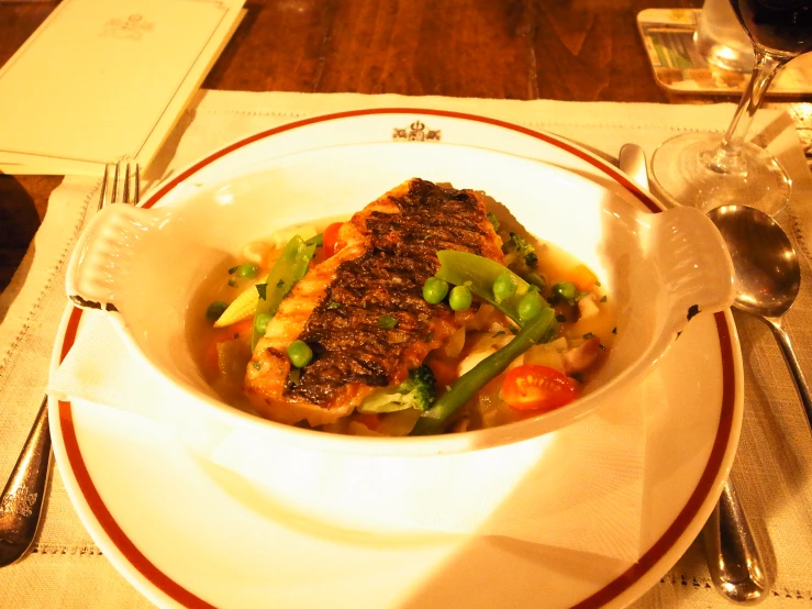 an image of a plate of food that has meat and vegetables