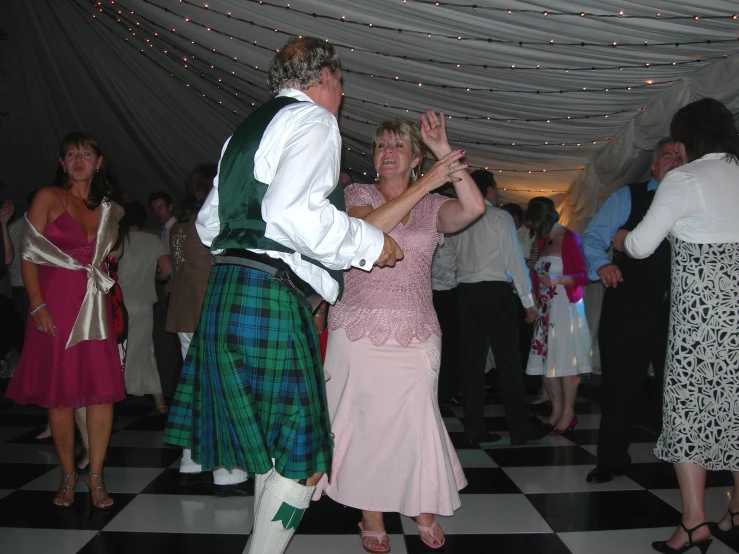 people dancing at a wedding reception on the dance floor