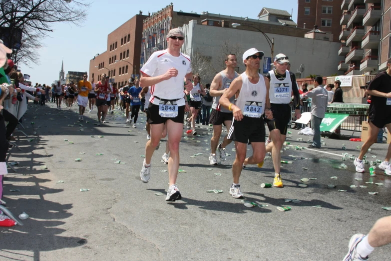 the men are running in a marathon together