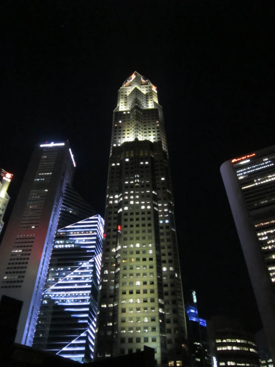 a view of a city at night from a distance