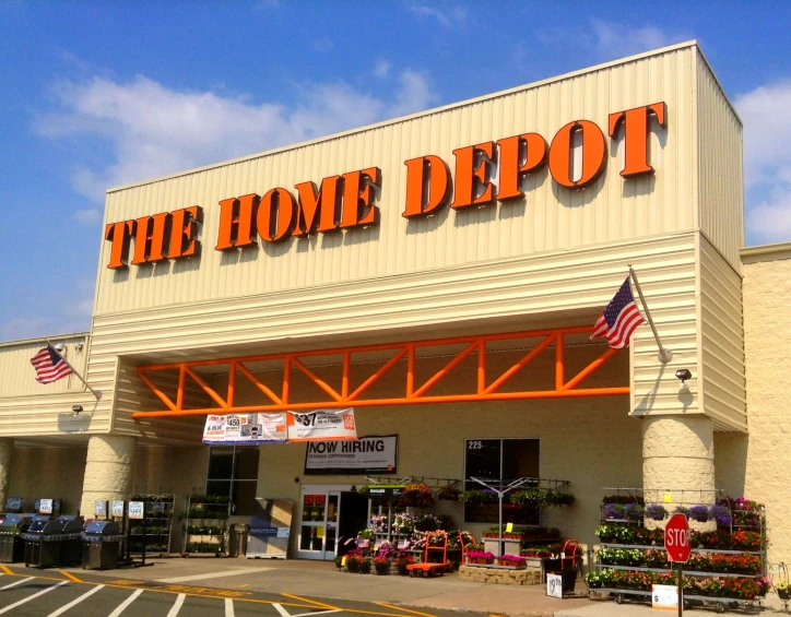 the home depot is a local business and located in an upscale shopping area