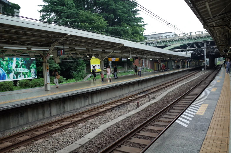 people waiting for a train at the station