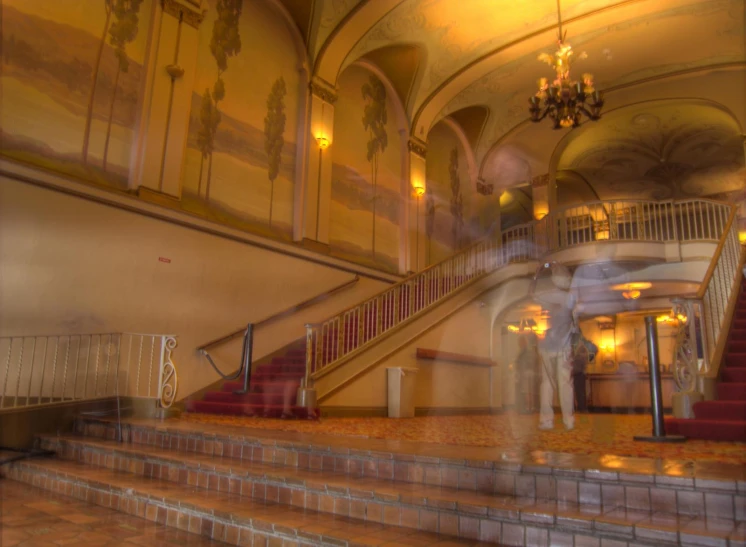 an artistic view of stairs in a building