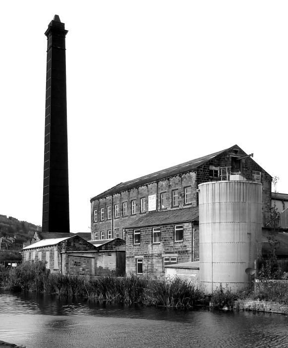 this old factory sits in the middle of nowhere