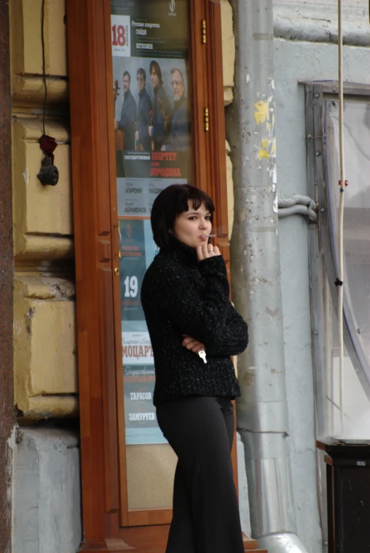 a woman talking on her cell phone outside