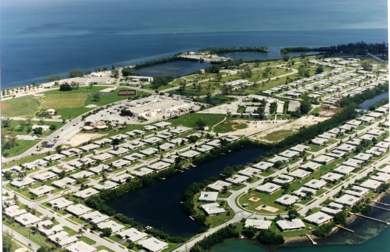 a aerial view of a neighborhood with lots of small rv parks