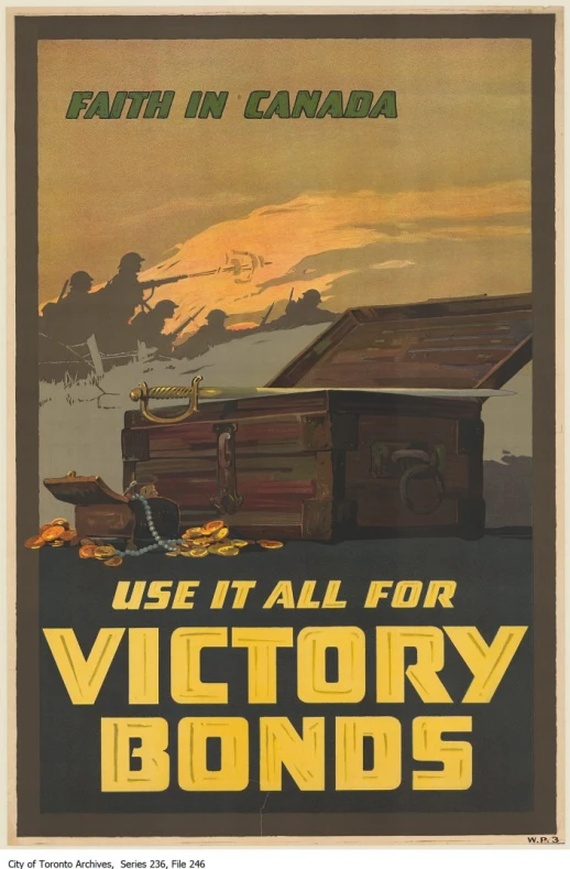 an advertit for victory bonds in canada for soldiers