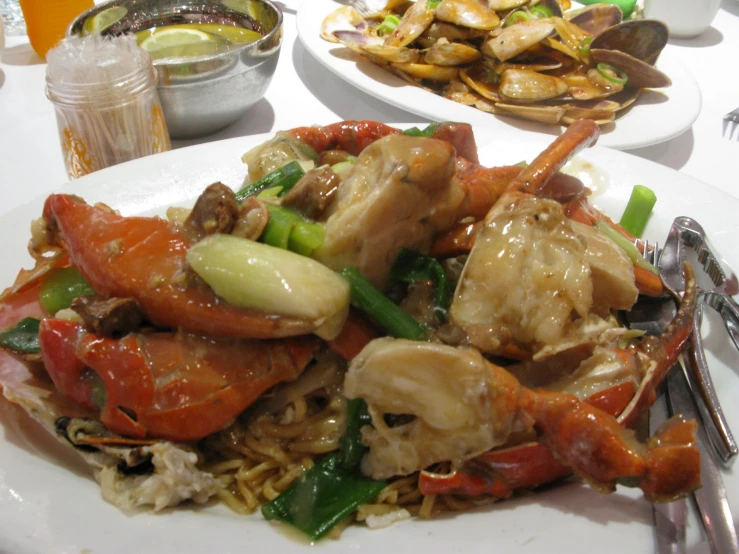 a plate of chicken stir fry with vegetables