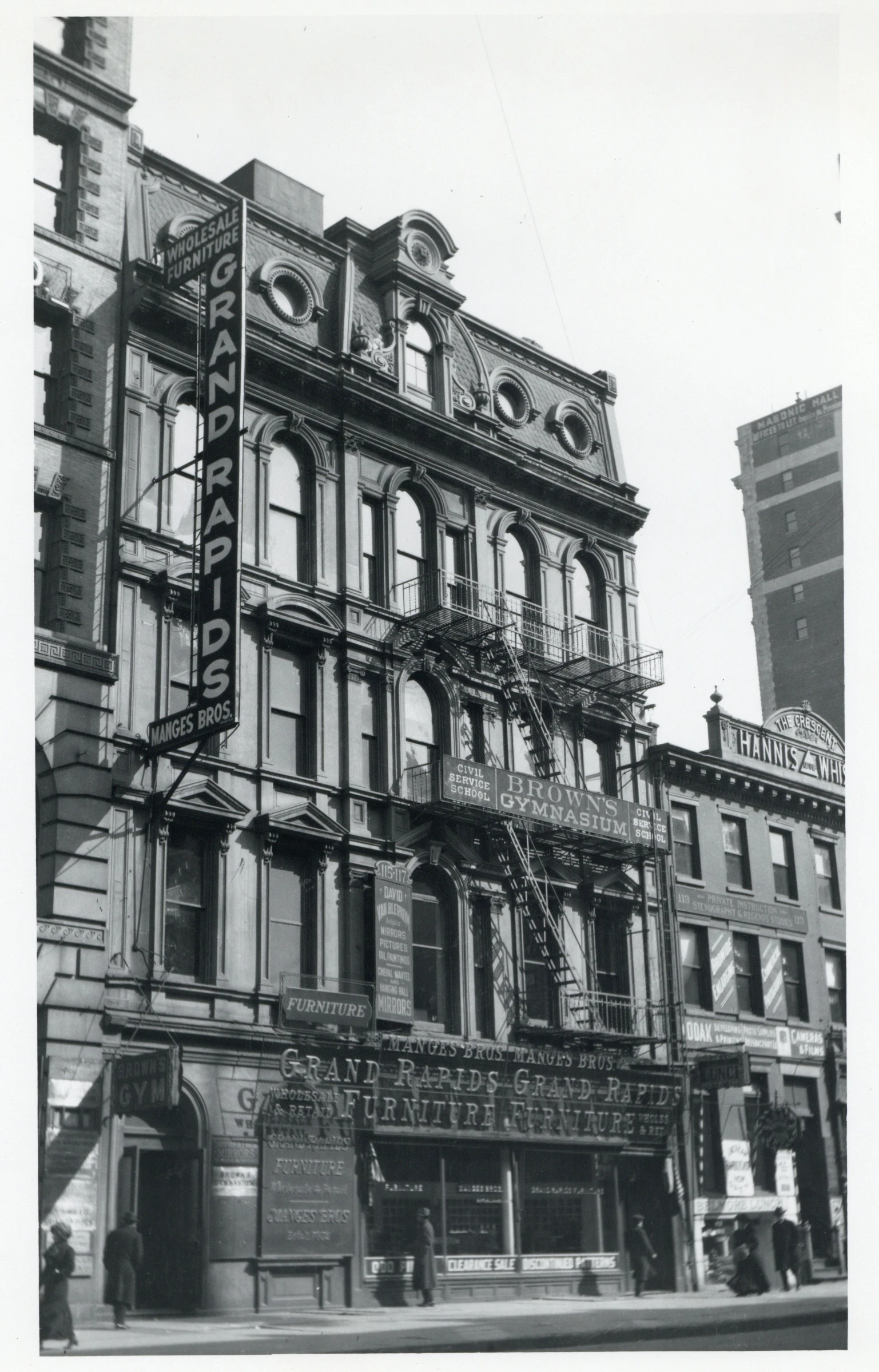 a black and white image of an old building