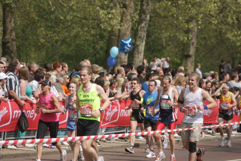 several people running in a race together