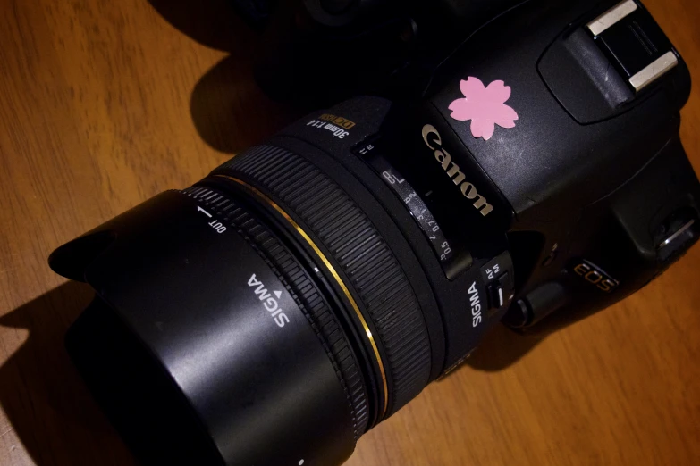 the view from above, of a digital camera and its lens cap