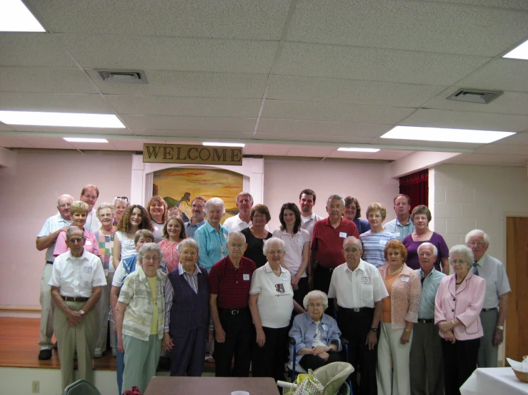 a group of people pose for a po