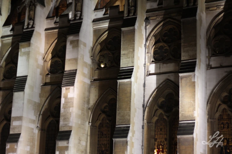 an architectural view of a cathedral with arches